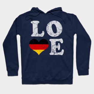 Love Germany German Flag Vintage Distressed Hoodie